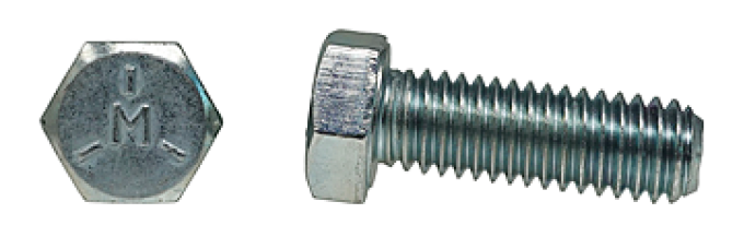 AMK 3/8-16 x 1 1/8 Grade 5 Hex Bolt "M" Headmark Zinc B-10142