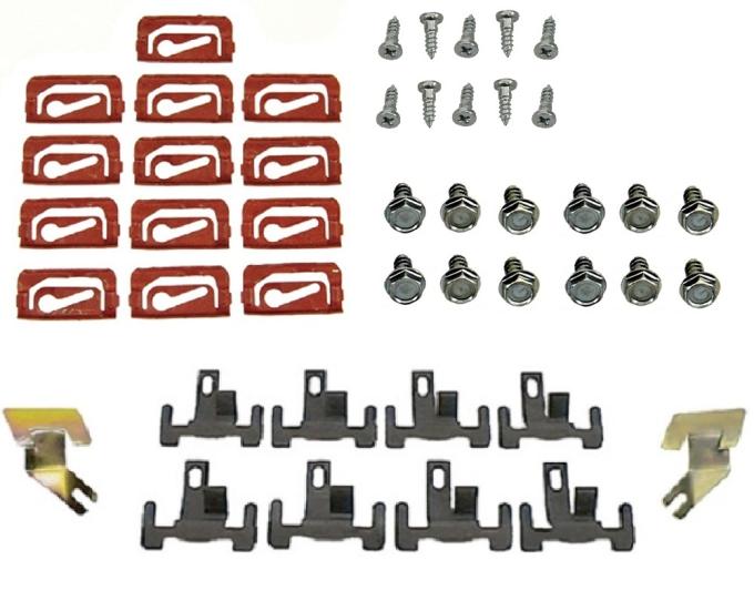 Redline Restomotive® 1967-1969 Camaro / Firebird Coupe Complete Windshield Molding Clip and Fastener Kit
