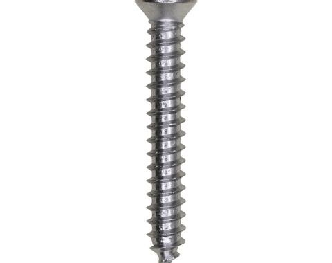 AUVECO #8 X 1-1/8'' (#6 Head) Phillips Oval Head Tapping Screw - Chrome 1802