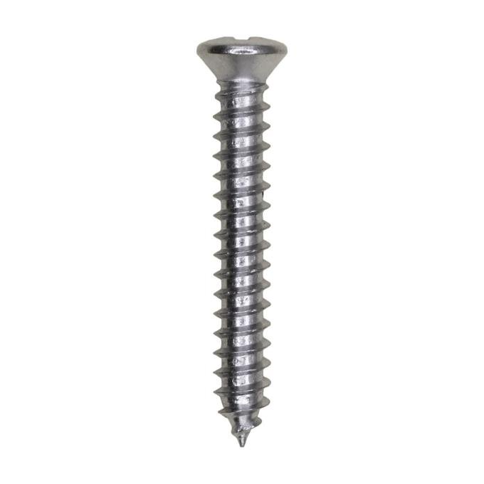 AUVECO #8 X 1-1/8'' (#6 Head) Phillips Oval Head Tapping Screw - Chrome 1802